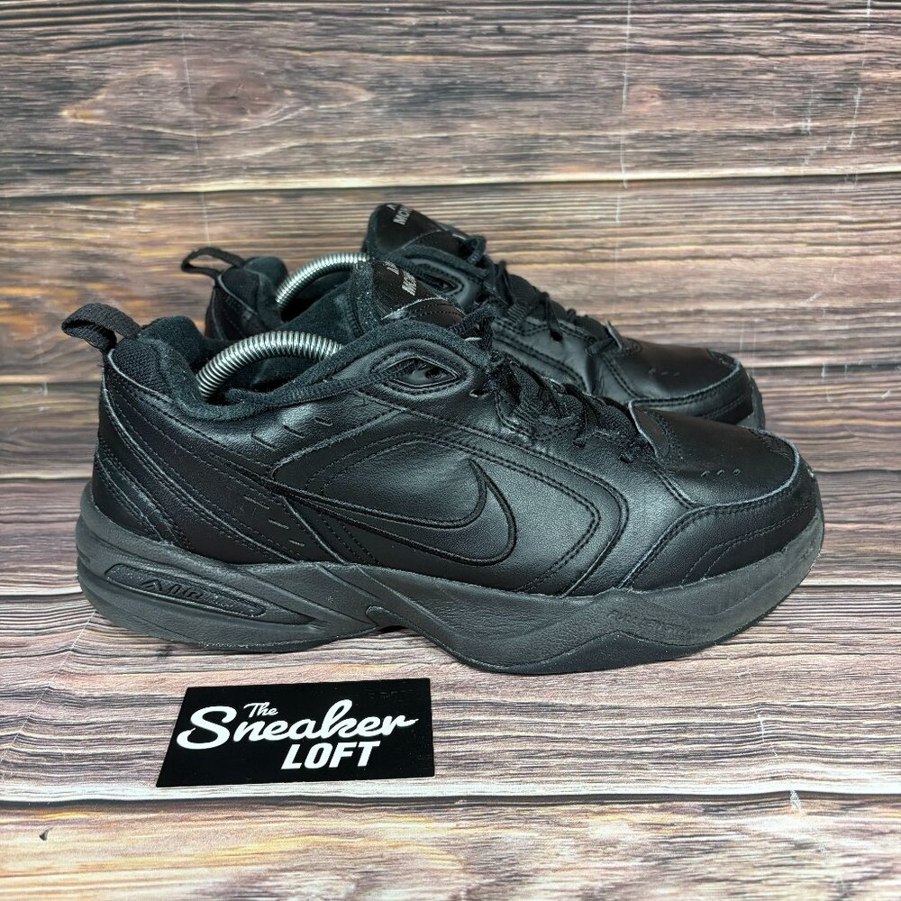 Nike Air Monarch IV Triple Black Men's Comfort Casual Sneakers Size 11